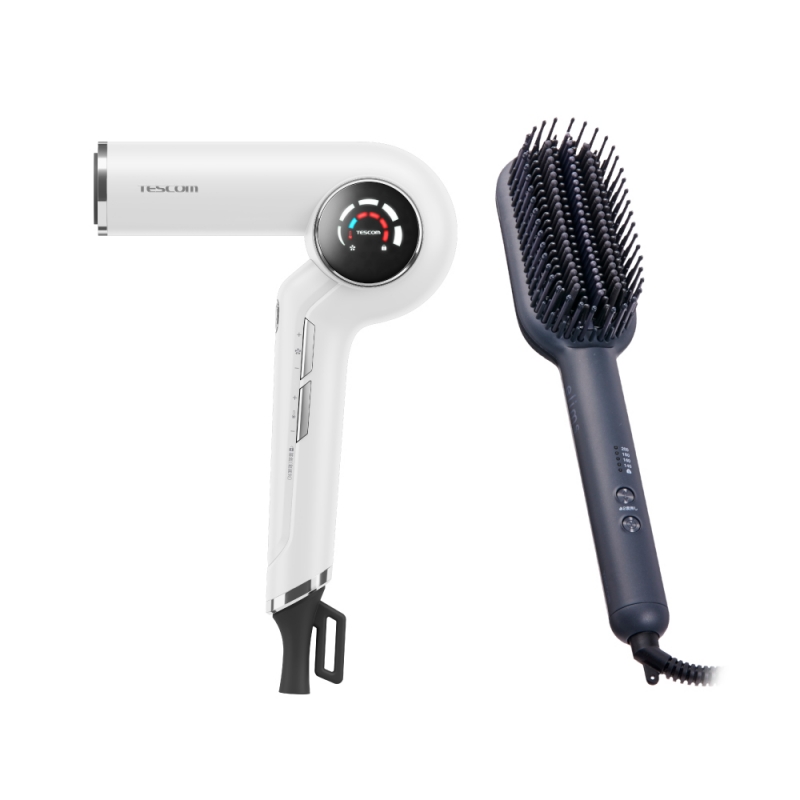 【超風速沙龍超值組】沙龍級速乾修護離子吹風機(白) + 負離子直髮造型梳